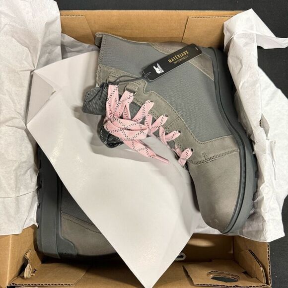 New Sorel Evie II NW Lace Quarry Grill Waterproof Leather Boots 7 - Picture 1 of 5